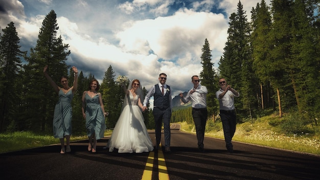 Wedding ceremony of the newlyweds in July 2021 in Ukraine in Zhytomer Creative photo Young people are celebrating a wedding