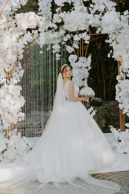 Wedding ceremony. Portrait of beautiful bride