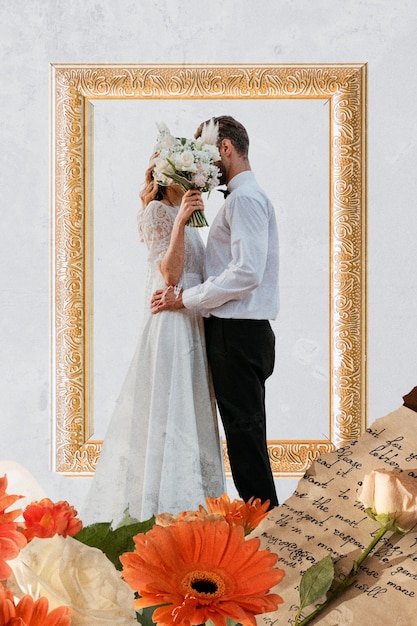 Foto disegno di collage per matrimoni