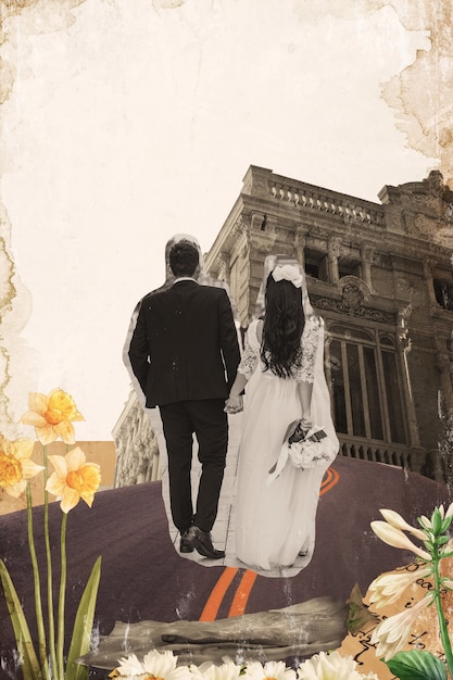 Photo wedding collage design