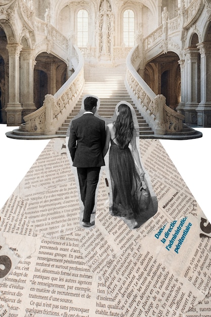 Foto disegno di collage per matrimoni