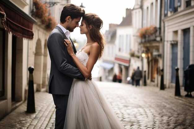 wedding couple in france