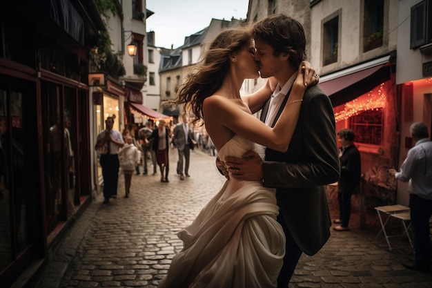 wedding couple in france