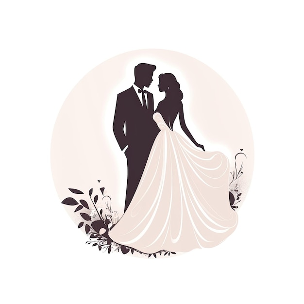 Wedding couple in love Vector illustration in flat style