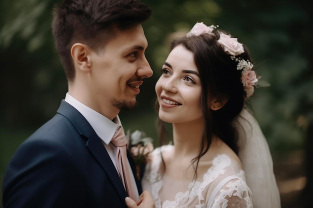 Wedding couple portrait