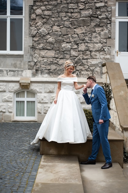 Wedding day The bride and groom are happy