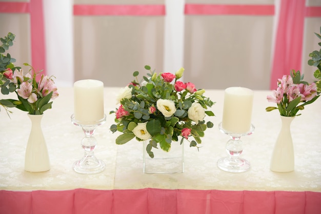 Wedding decor in pink color