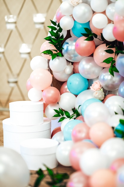 Wedding decor with large beads in the style of tiffany