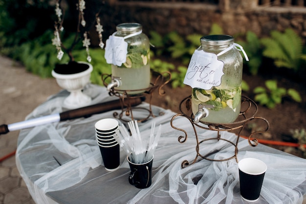 Photo wedding decor with natural elements