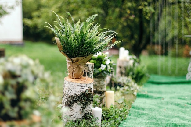 Foto decorazione di nozze di felce registrazione in loco