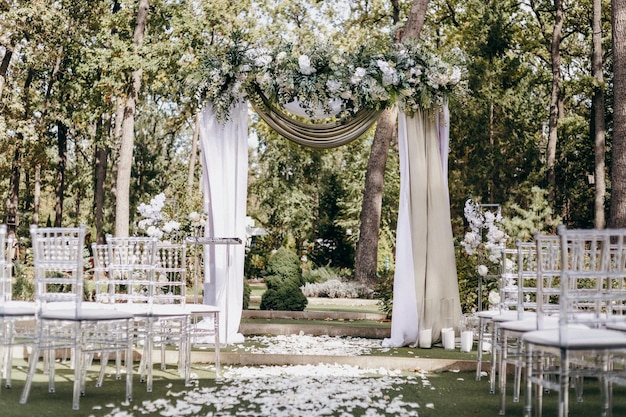 wedding decoration ourdoors elegant ceremony arch with flowers