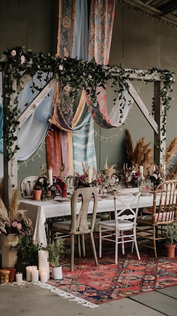 Foto decorazione nuziale in stile boho