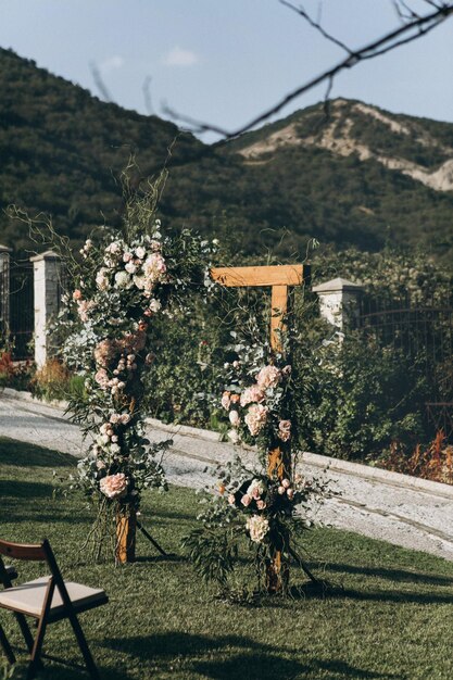 写真 結婚式の装飾、結婚式のテーブル、結婚式の植物相