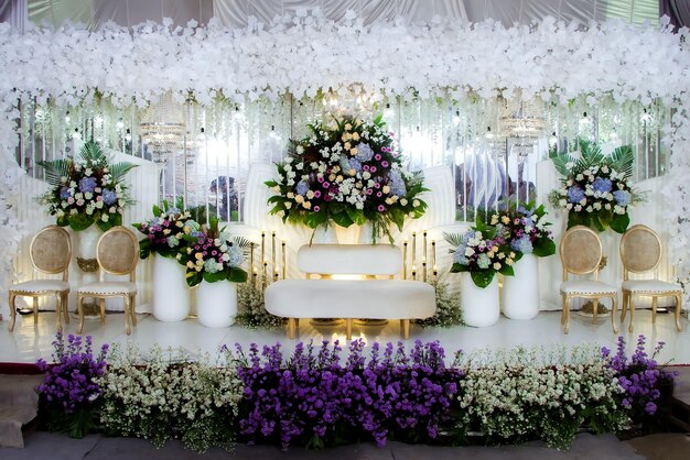 Premium Photo | Wedding decorations. wedding backdrop with flowers ...