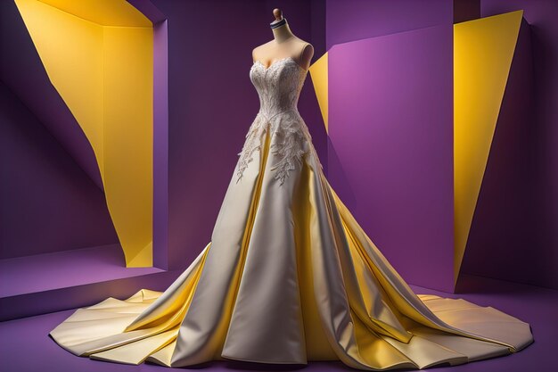 Wedding dress on a mannequin ai generative