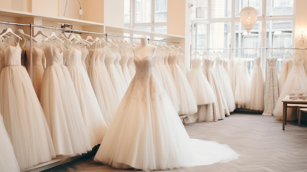 wedding dress in salon