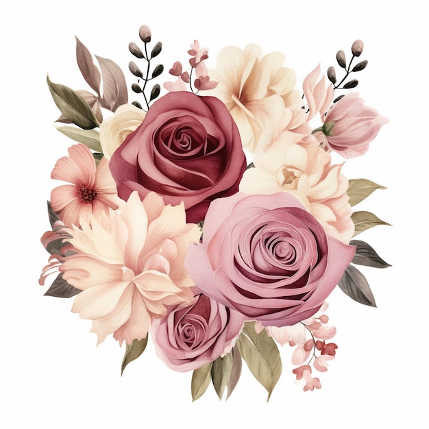 Wedding Dusty Rose Clipart for Timeless Design