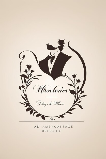 Photo wedding elegance groom and bride logo