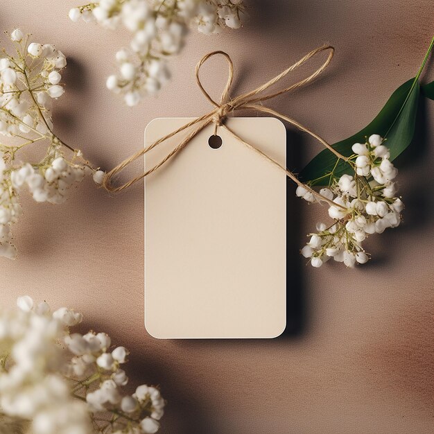 Photo wedding favor tag mockup