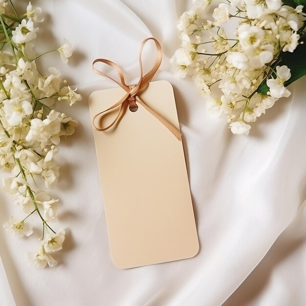 Photo wedding favor tag mockup