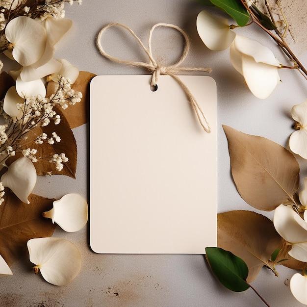 Photo wedding favor tag mockup