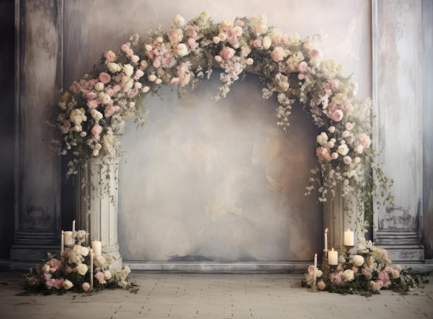 Wedding floral arc