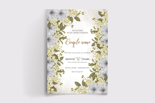 wedding floral invitation card templates