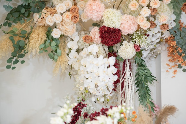 Wedding flower backdrop background colorful background fresh rose bunch of flower