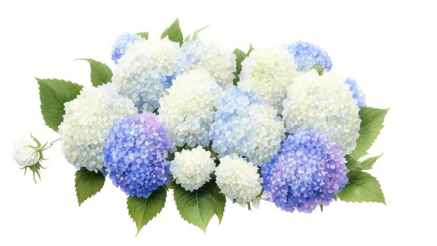 Foto matrimonio bouquet di fiori in blu e bianco acquerello illustrazione disegno a mano bouquet di fiori delicati