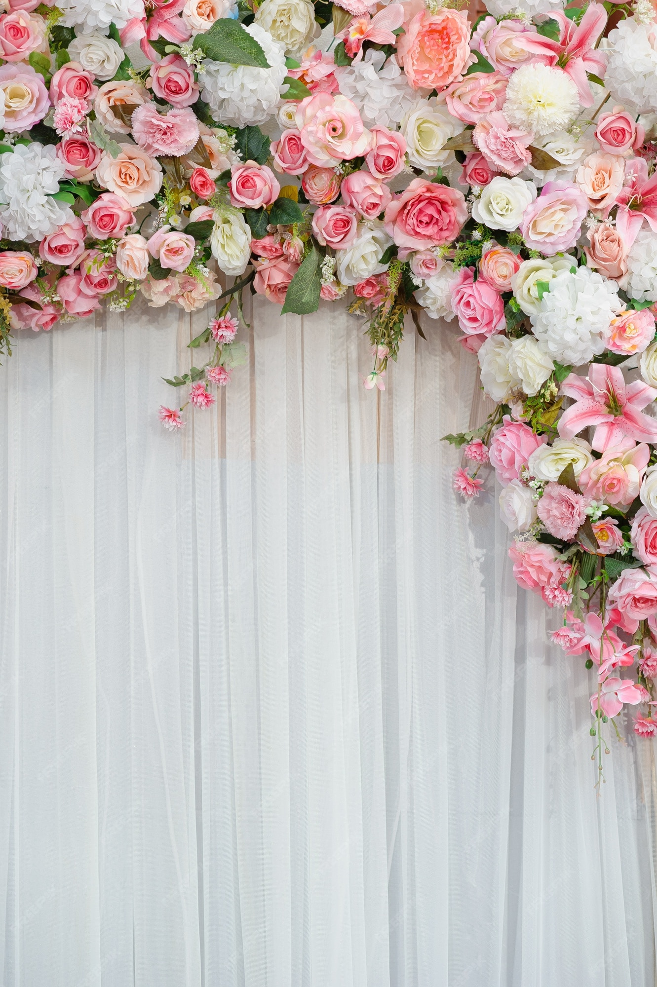 Premium Photo | Wedding flower decoration, flower backdrop background, rose  wall