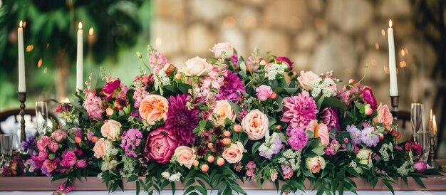 結婚式の花飾り