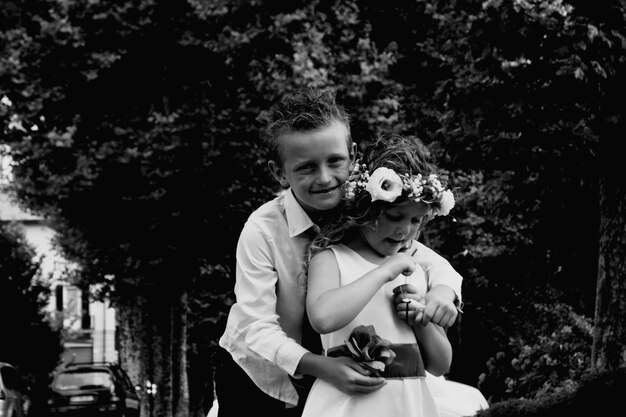 Photo wedding and flower girl