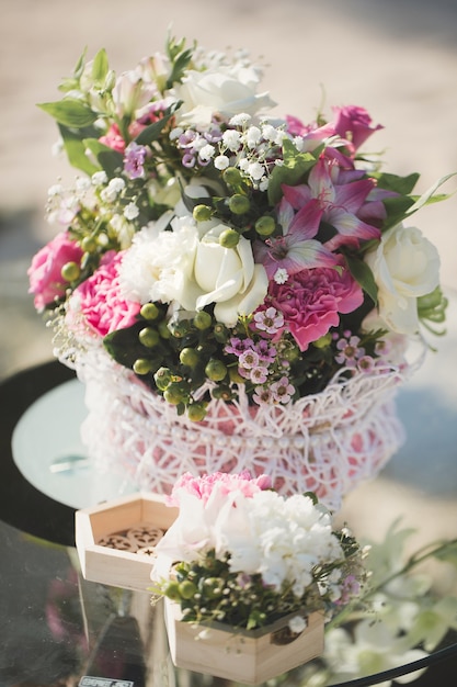 wedding flowers at the ceremony