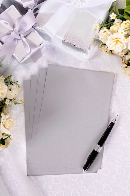 Wedding gifts with writing paper