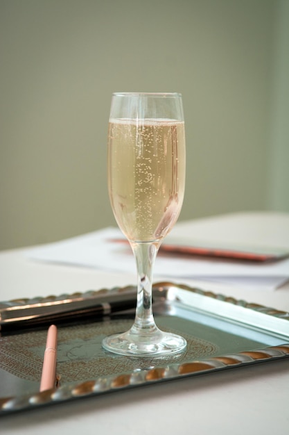 Foto bicchiere di champagne per matrimoni