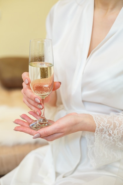 Wedding glasses for newlyweds on the wedding day