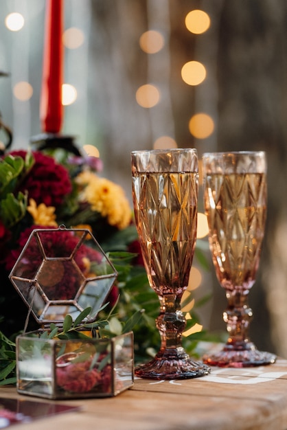 Wedding glasses for wine and champagne from crystal