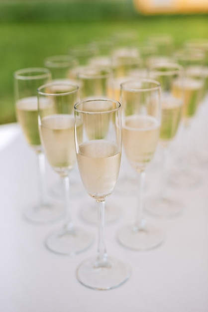 Wedding glasses for wine and champagne