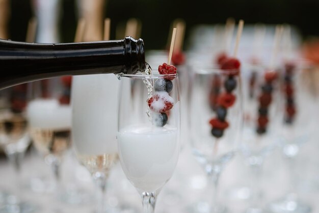 Wedding glasses for wine and champagne