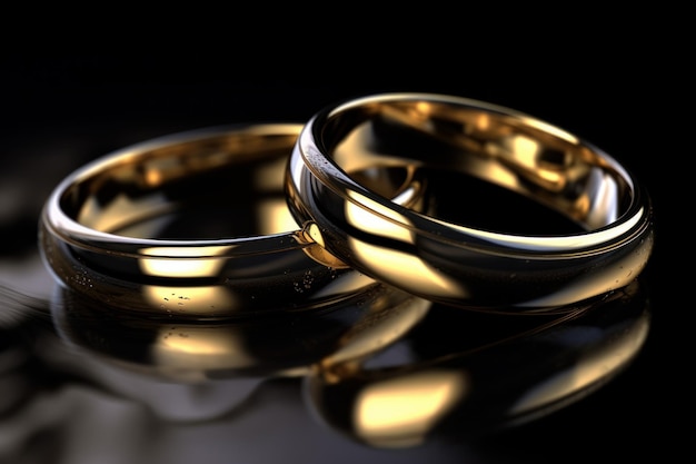 Wedding golden rings Generate Ai