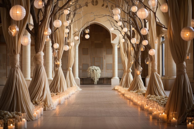 Foto idee per ispirare le decorazioni della navata della sala delle nozze