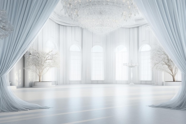 wedding hall with curtains