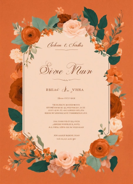 wedding invitation card mockup