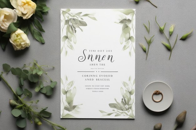 wedding invitation card mockup