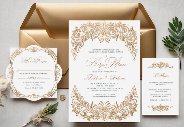 Photo wedding invitation card template