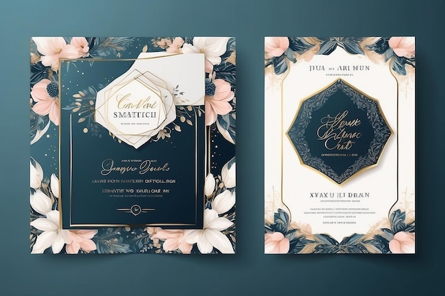 写真 エレガントで洗練されたデザインの結婚式の招待カード ビジネス会議のバナー