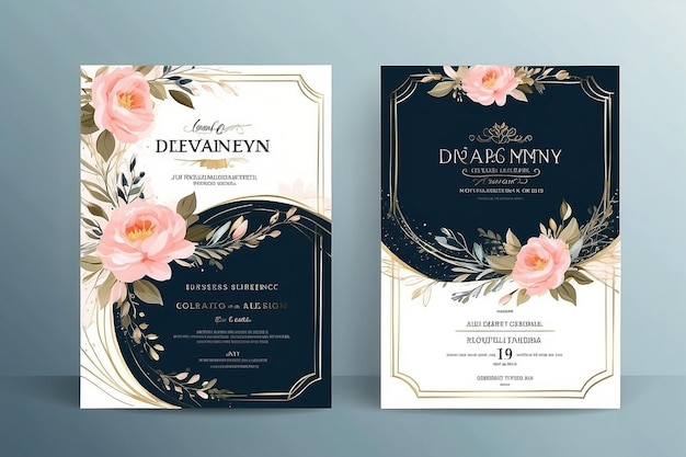 Wedding invitation card with elegant and sophisticated design Business conference banner