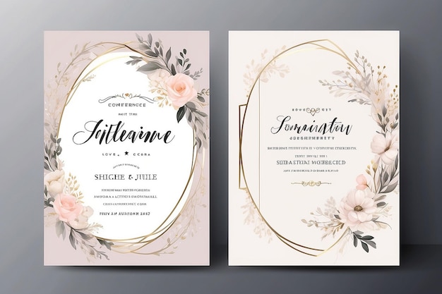 Wedding invitation card with elegant and sophisticated design Business conference banner