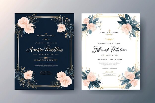 Wedding invitation card with elegant and sophisticated design Business conference banner