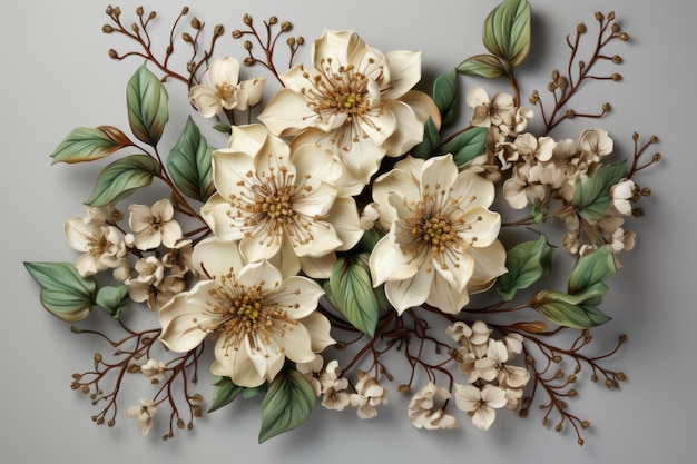 結婚式の招待状 エレガントなデザインの花のモチーフを保存 高品質の写真